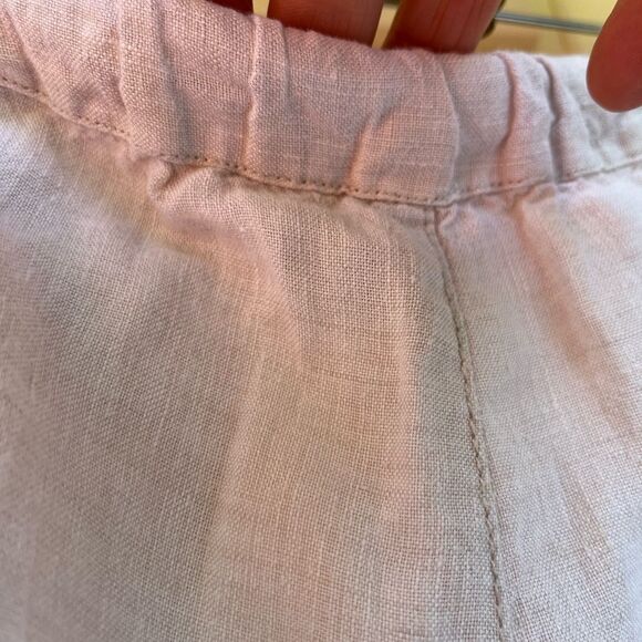 Sigrid Olsen off-white linen wide leg pants,waist drawstring, side pockets, XS - Picture 6 of 8